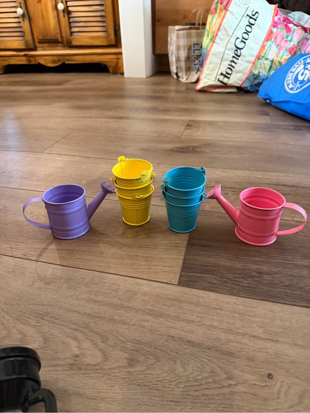 Mini metal watering can and pail bundle